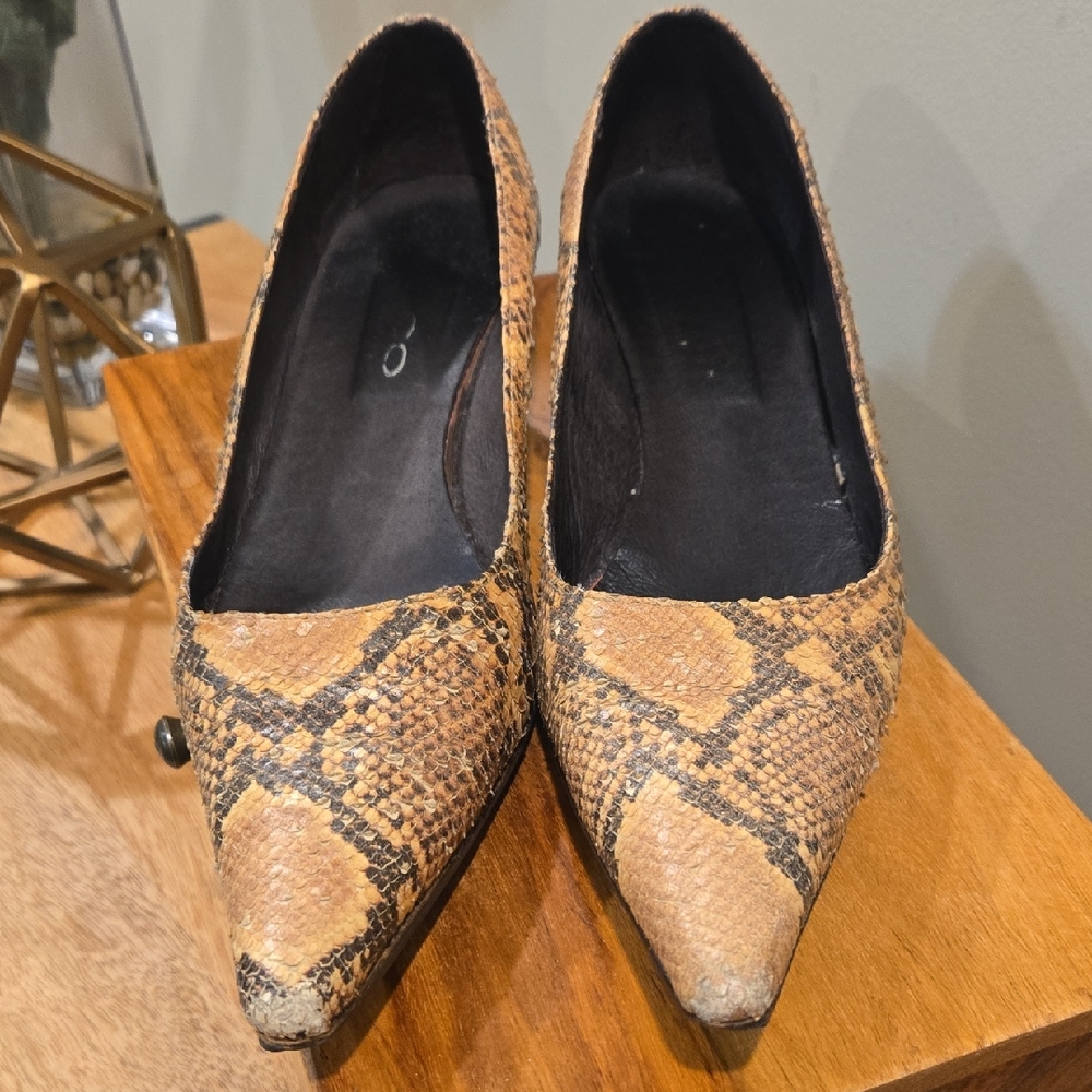 Sacco Vintage Elegant Tan Snakeskin Pattern Women's Shoes 8.5 (38.5)